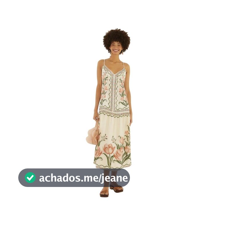 Vestido Farm Rio Longo Sonho De Tulipas