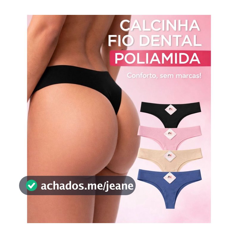 Calcinhas Fio Dental Sem Costura Corte a Laser Acabamento Top