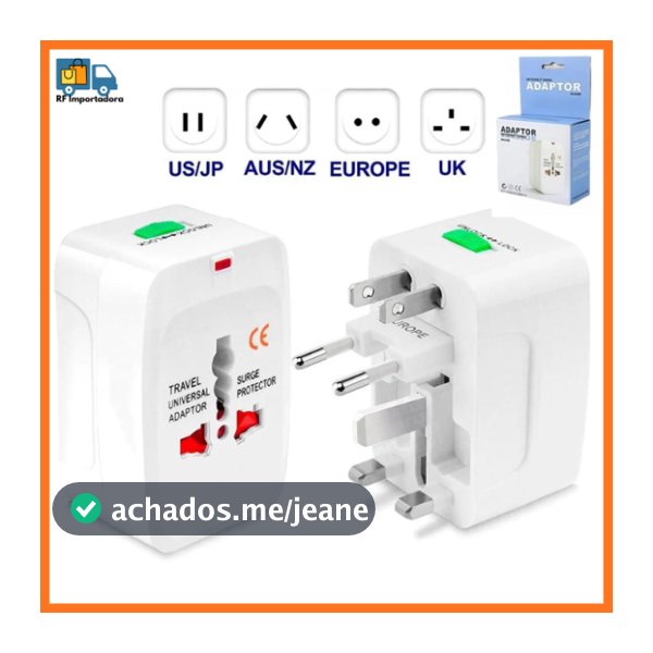 Adaptador Tomada Universal Bivolt Benjamim Para Viagem Internacional
