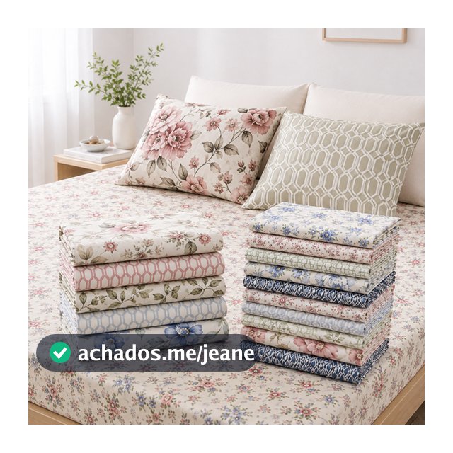 kit Com 5 Lençol Estampado Casal Queen Lençol Com Elástico + Fronhas Sortidas Promoção Lindas Estampas