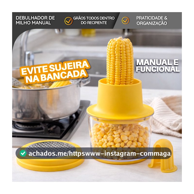 Debulhador Descascador Ralador Espiga Milho Recipiente Redondo 400ml