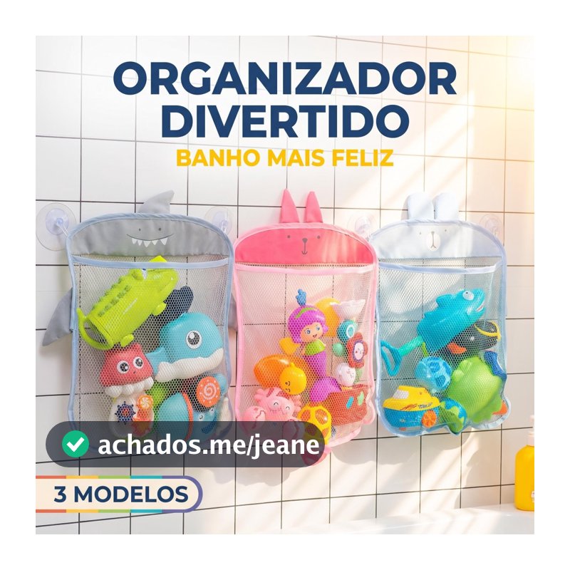 Organizador de Brinquedos de Tecido Sacola de Banho Escorredora de Água