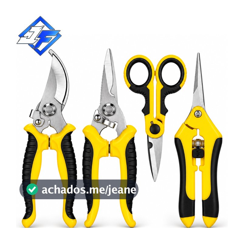 Kit 4/3 de Tesoura de Poda Tesoura Super Afiada para Jardinagem Lâminas de Aço Inoxidável