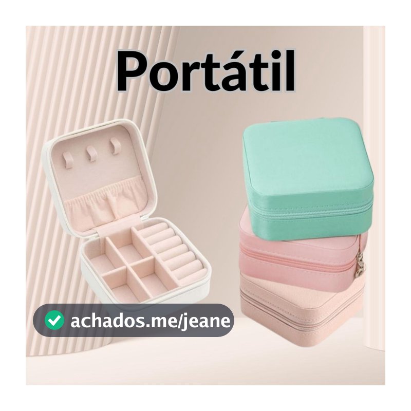 Porta Joias de Bolsa Portátil Compacto para Viagem
