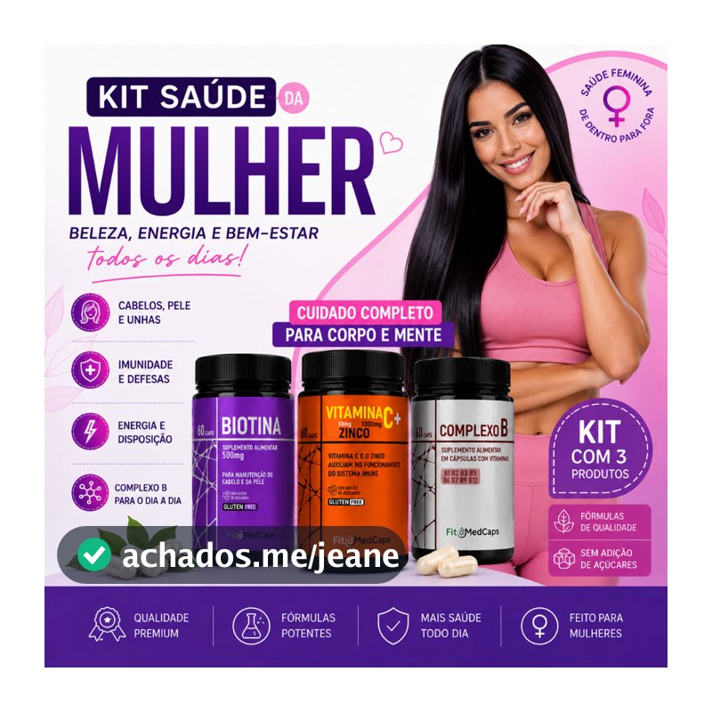 Kit Completo Saúde da Mulher | Vitaminas e Suplementos