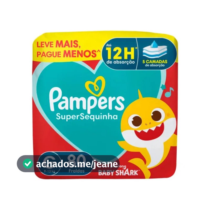 Fralda Pampers Supersequinha Tamanho G 80 Unidades