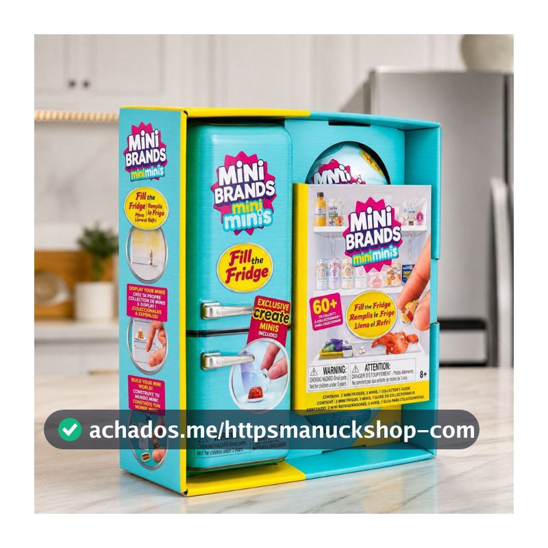 Geladeira Mini Minis + 2 Cápsulas Brinquedo Infantil