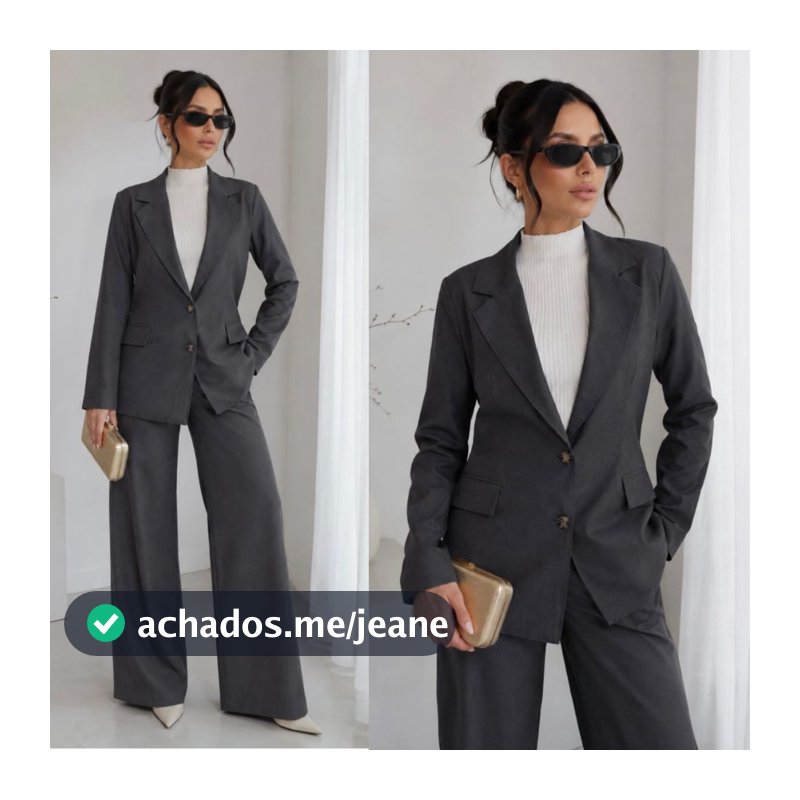 Conjunto Blazer Alfaiataria Oversized Feminino Calça Pantalona Cintura Alta Social Elegante
