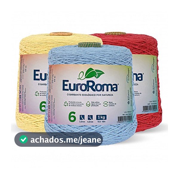 Barbante Euroroma cone com 1kg Fio 6