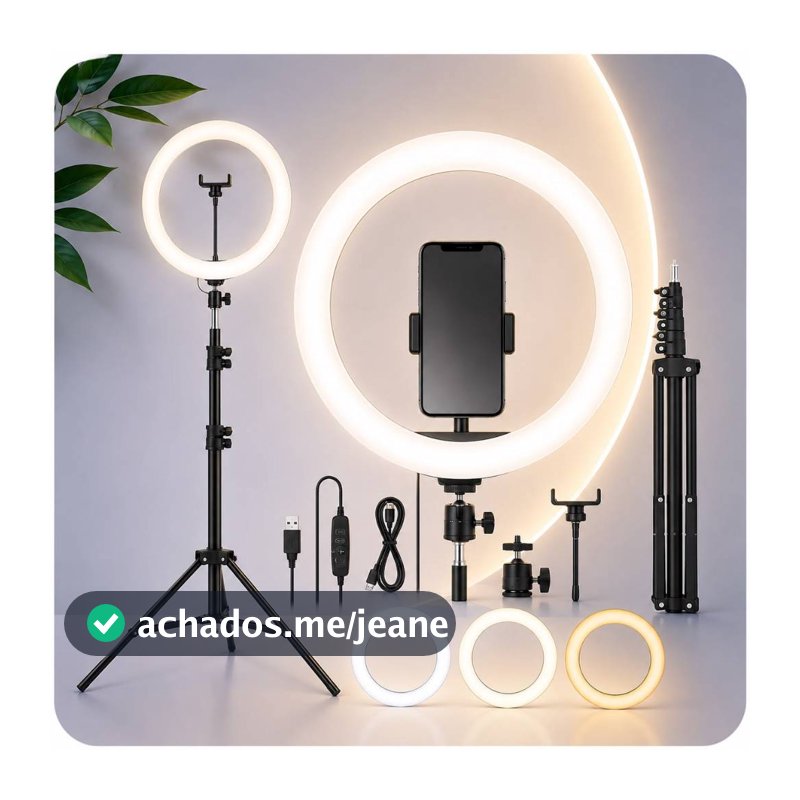 Ring Light Com ou Sem Tripé Profissional 10'' Led para Celular