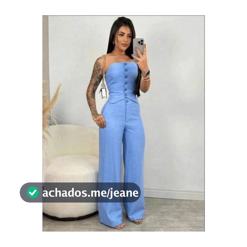 Conjunto Social TOMARA QUE CAIA CALÇA PANTALONA Alfaiataria Feminino