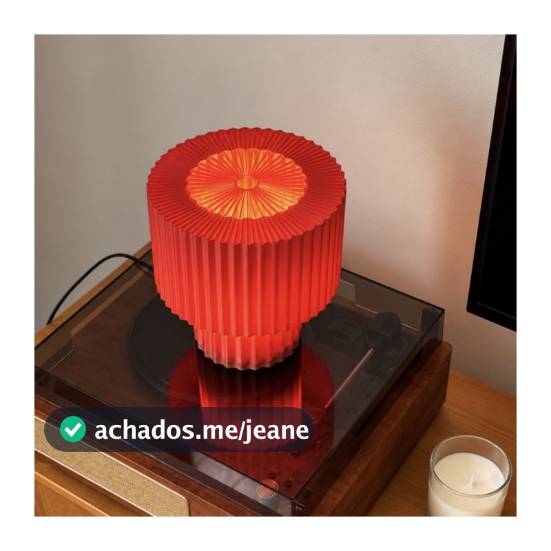 Luminária Coliseu | Abajur de Mesa Decorativo Canelado para Quarto, Sala e Escritório