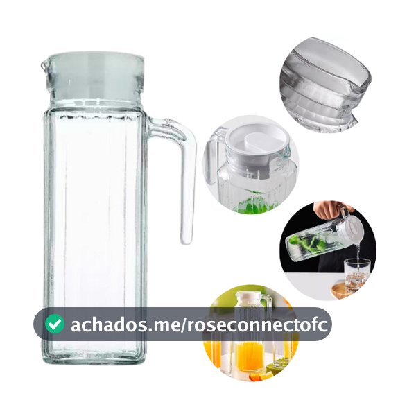 Jarra de Vidro Mesa Com Tampa - 1L