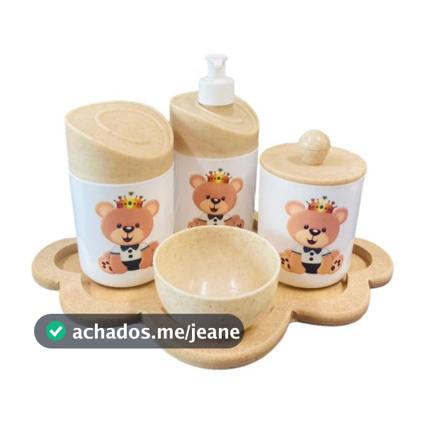 Kit Higiene Bebê Ursinho Príncipe c/bandeja nuvem crua