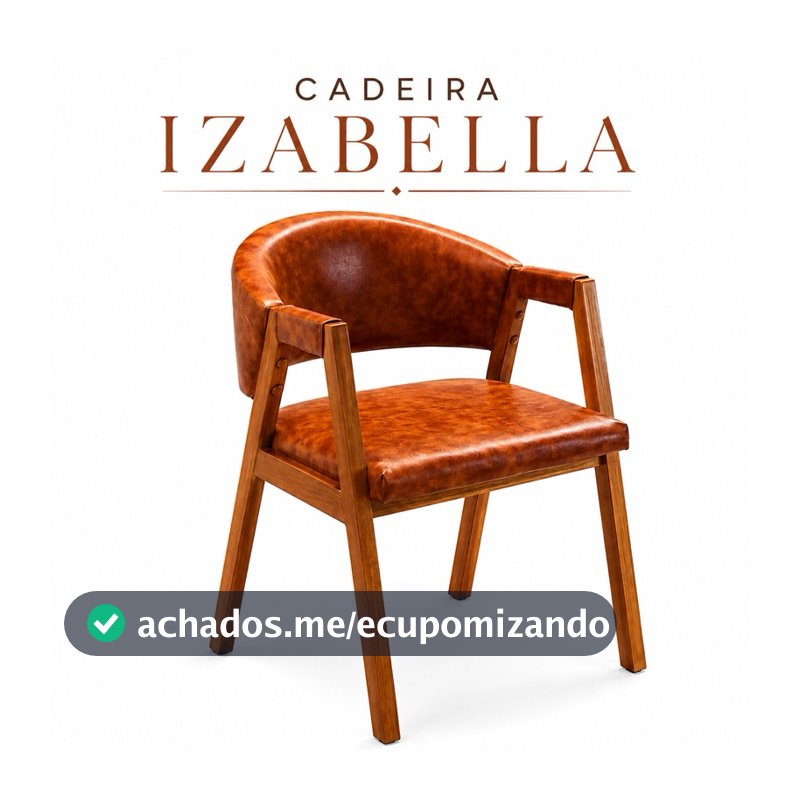 Cadeira Sala ou Mesa de Jantar e Cozinha Madeira Maciça Corino Estofada Elegante Izabella