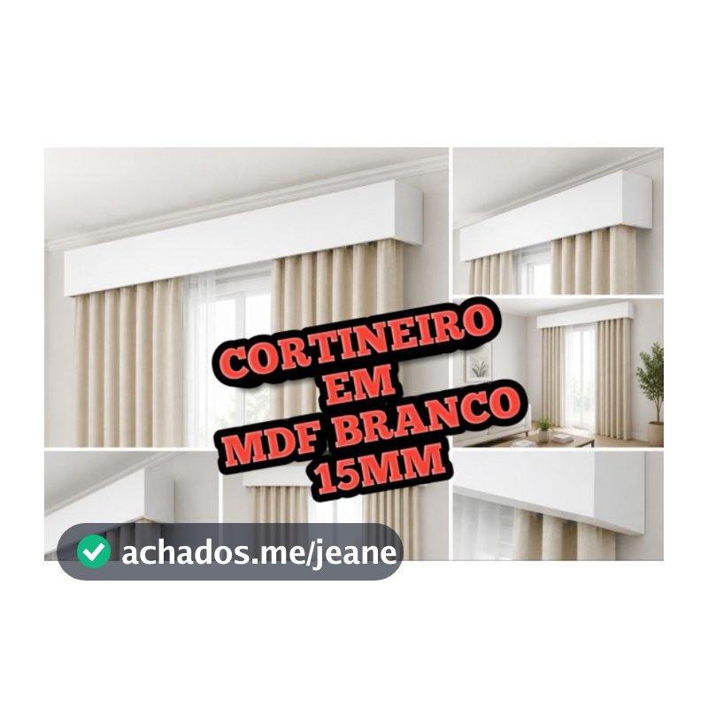 CORTINEIRO PARA CORTINAS EM MDF BRANCO 15MM + KIT PARA MONTAGEM (POR FAVOR LEIA O ANUNCIO)
