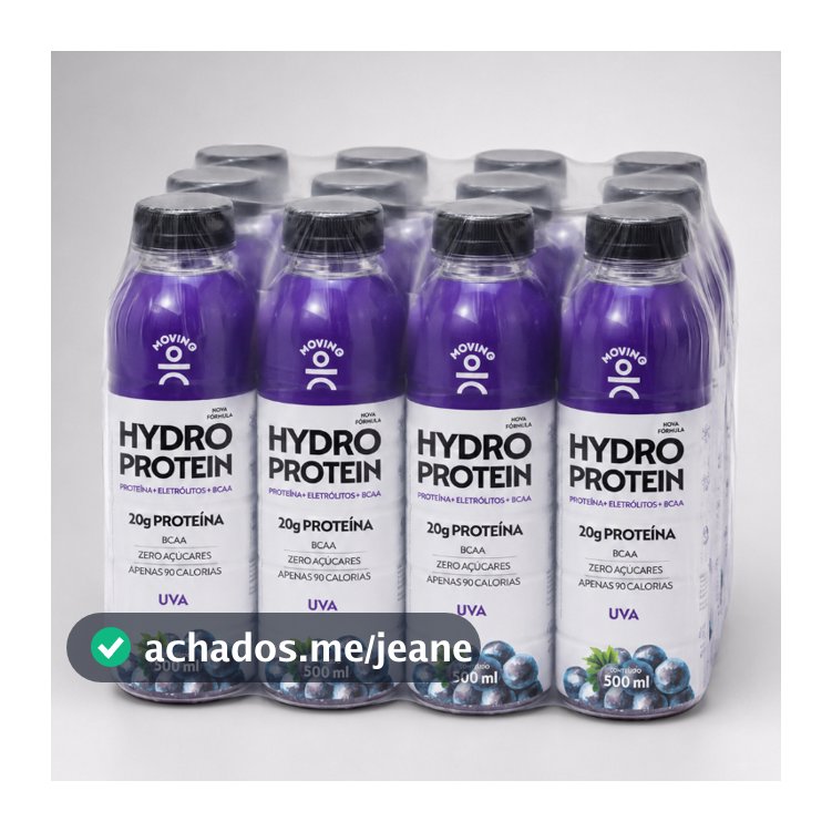 Kit 12 Hydro Protein Moving Uva 500ml Zero Açúcar 20g Proteína com BCAA