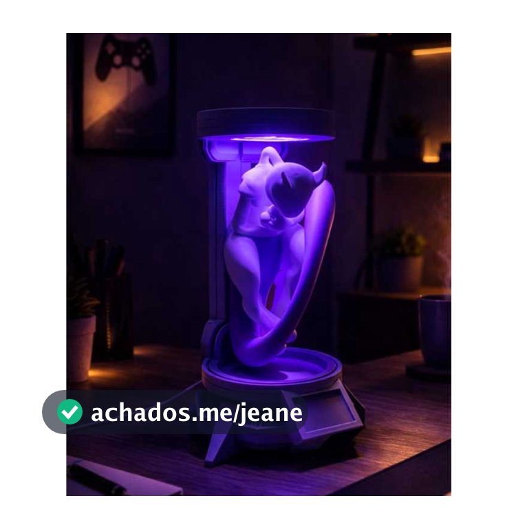 Luminária Pokémon Mewtwo incubadora