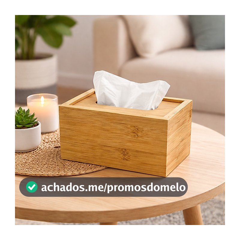 Porta Lenço de Papel em MDF Decorativo Premium Organizador Moderno para Sala, Banheiro e Escritório