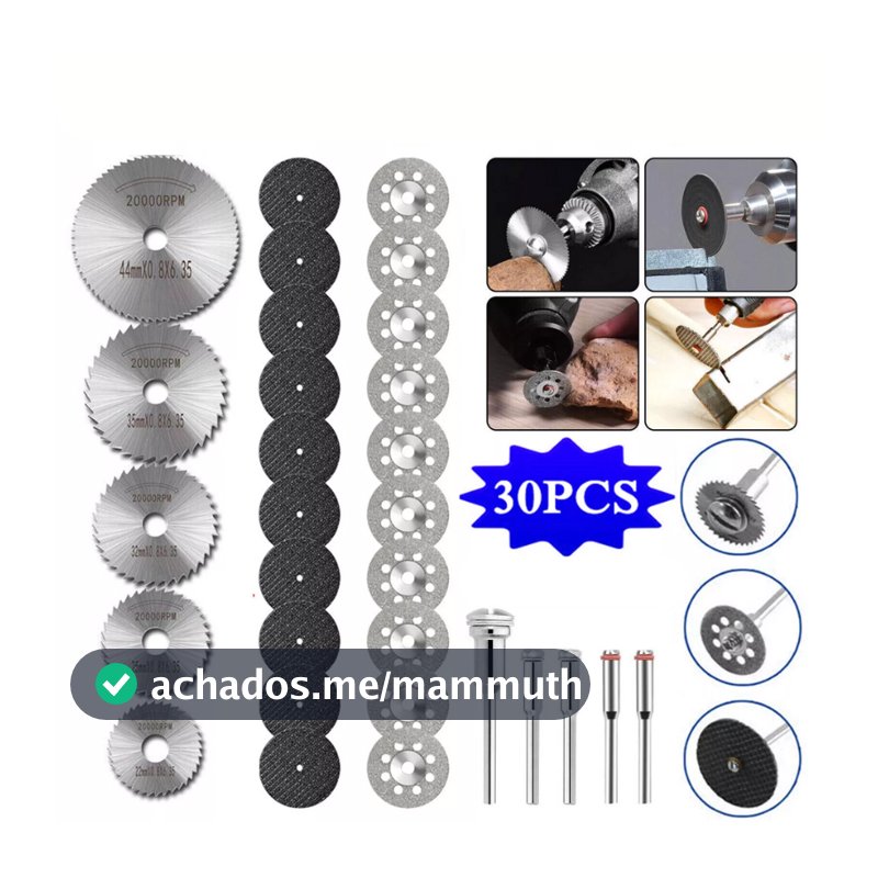Kit 30 peças Disco Serra Circular Madeira Retifica E Furadeira Parafusadeira Conjunto de mini