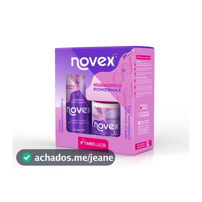 Kit Novex Hialurônico Shampoo + Creme de Tratmento 100g
