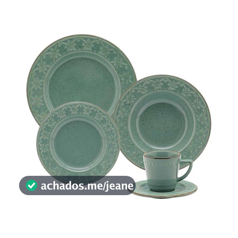 Aparelho Jantar/Chá Oxford Mendi Malaquita NK80 30 Peças Verde