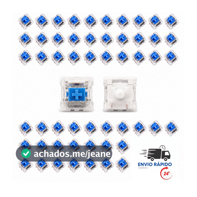 Kit Clicker Teclado Mecânico Azul 3 Pinos | Switch Clicky | Hot Swap | 10, 20, 30 e 45 Unidades