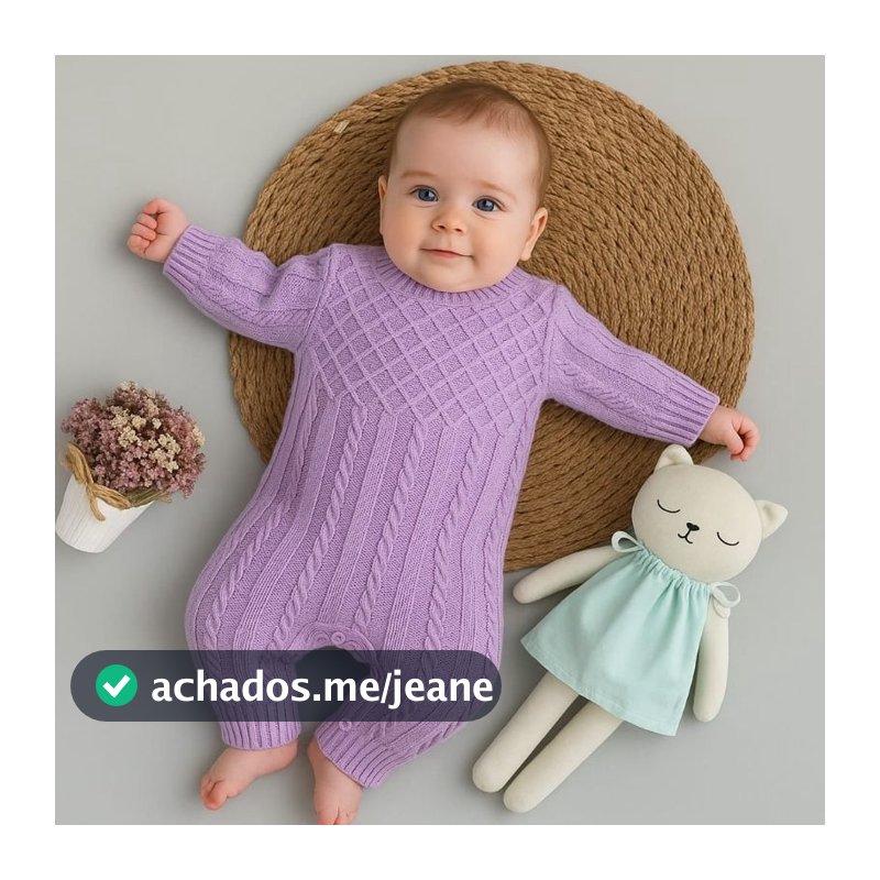 Macacão Trabalhado Tranças Bebê Recém Nascido Menina Menino Tricô Tricot Saída Maternidade