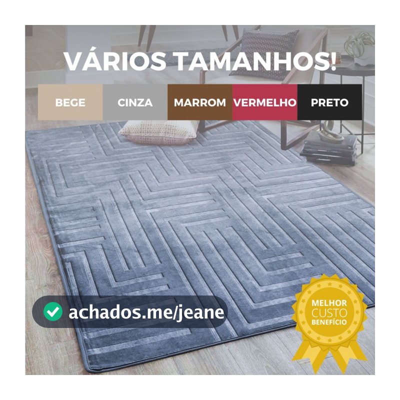 Tapete de Sala Itália Aveludado Premium Vários Tamanhos e Cores Quarto Antiderrapante Moderno
