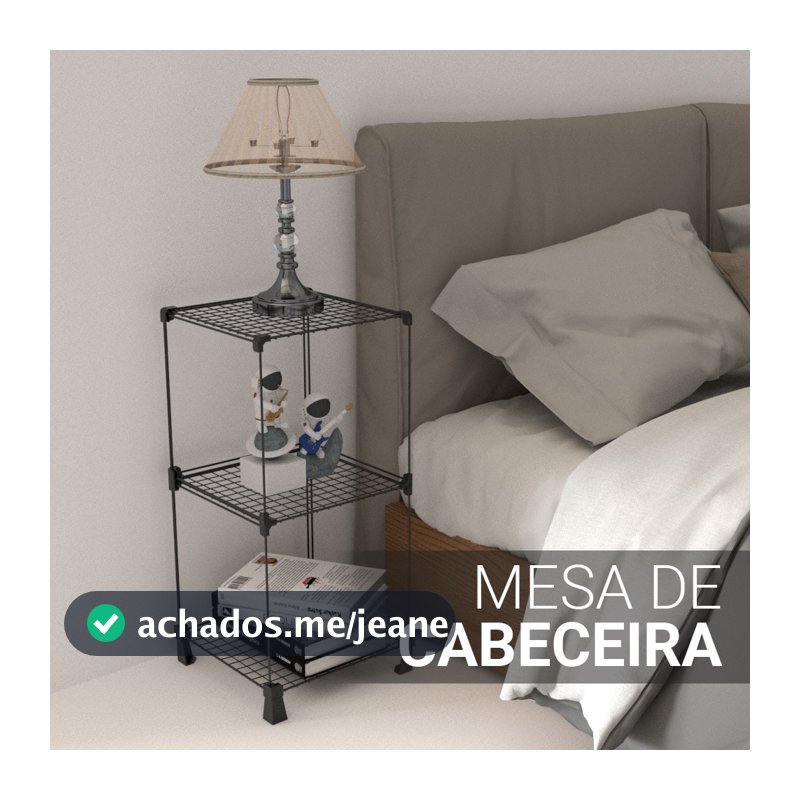 Mesa de Cabeceira Tipo Aramado Industrial 30x60cm para Quarto Mesa Centro
