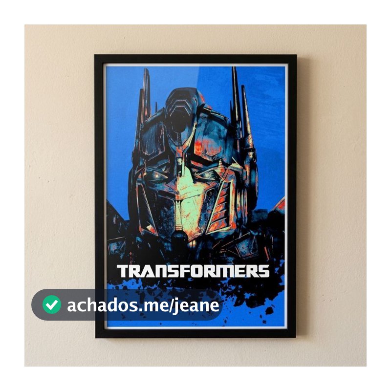 Quadro Decorativo A4 Transformers com Moldura Preta