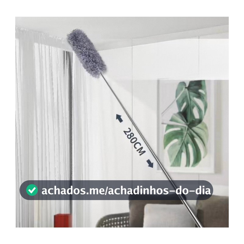 Espanador Retrátil 2,80m – Limpeza Rápida e Sem Esforço de Tetos e Cantos!