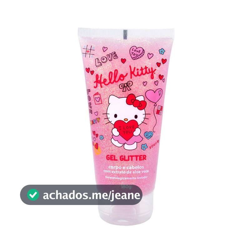Gel Glitter Hello Kitty 180gr Corpo E Cabelo