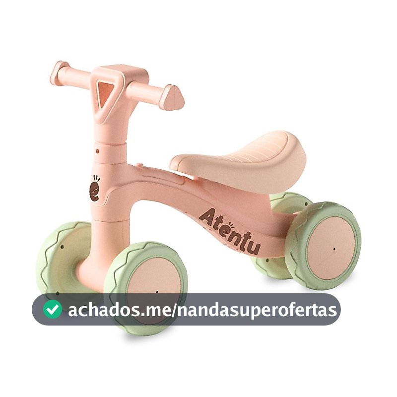 Bicicleta de Equilíbrio Infantil Sem Pedal Andador 4 Rodas Bebê Criança