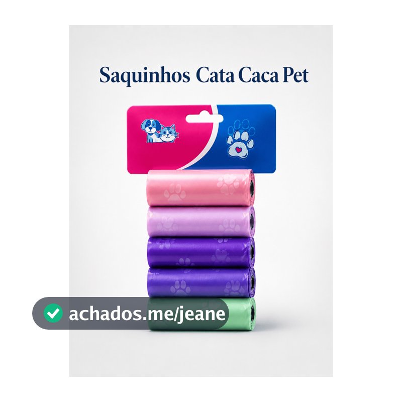 Saquinho Cata Caca Biodegradável Refil para Porta Saquinhos Pet Cachorro Gato Resistente Higiênico Passeio