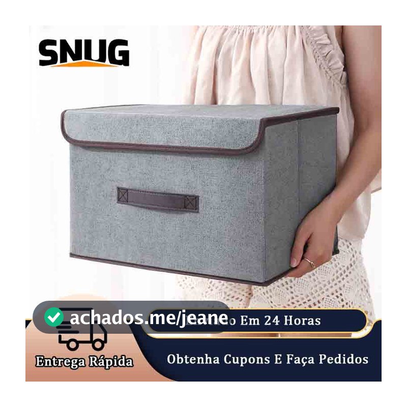 Snug Caixas De Armazenamento De Tecido, Com Tampa Organizador De Cesta Dobrável Grandes