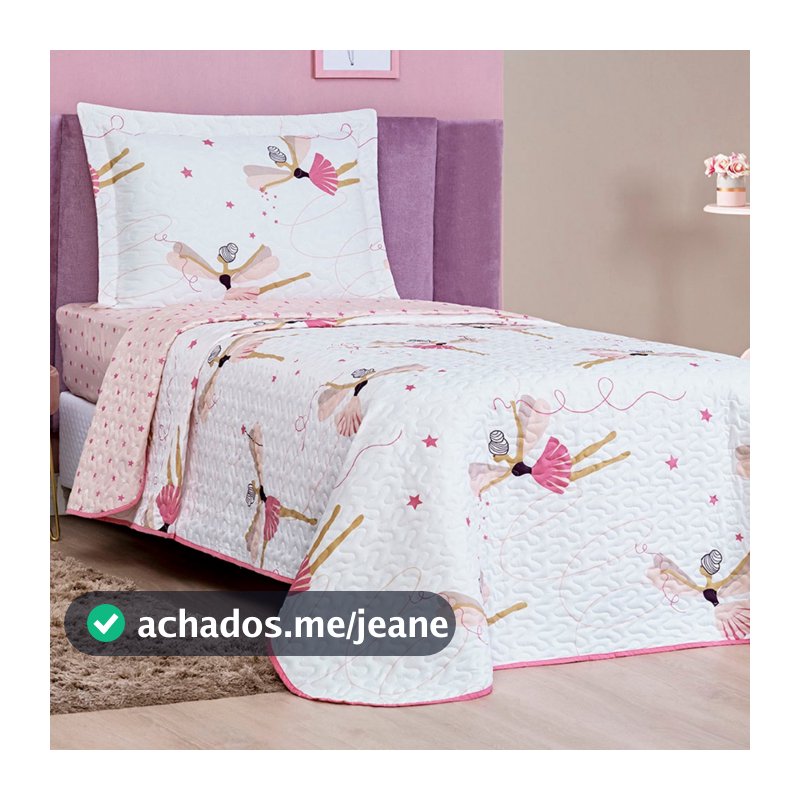 Cobre Leito Infantil Colcha Solteiro Dupla Face 2,40 x 1,60 Bouti 2 peças várias estampas