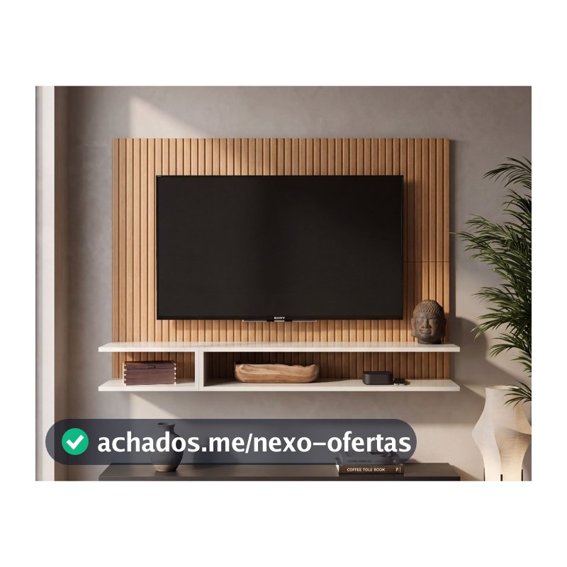 Painel Pra Tv 50 Polegadas Sala/Quarto Smart Plus MILÃO Decoração Com Prateleira e Nicho