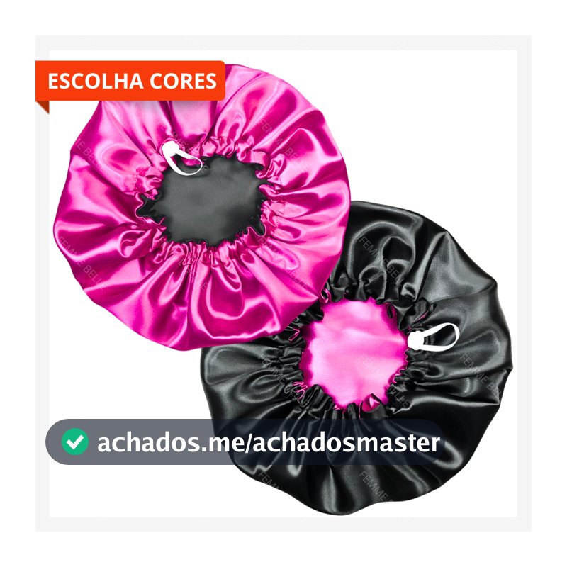 Touca de Cetim Dupla Face Ajustável + xuxinha