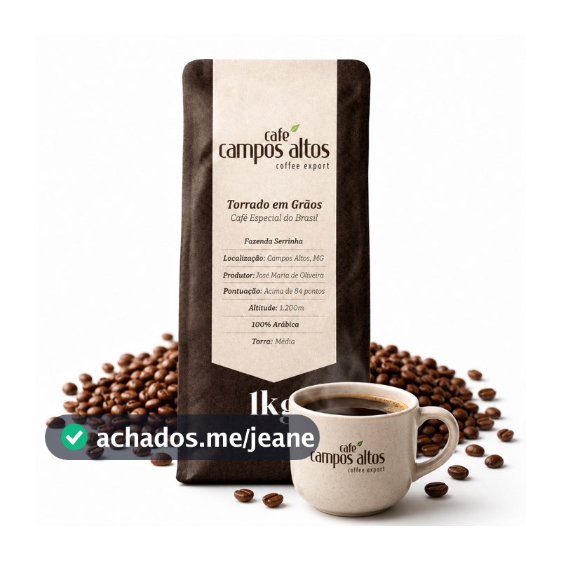 Café Especial 1kg Grão 100% Arábica - Café Campos Altos