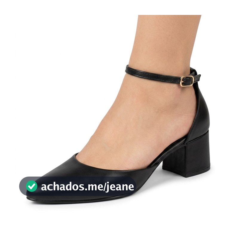 Scarpin Feminino FallFor Bico Fino Salto Bloco Grosso Saia e Blusa Salomé