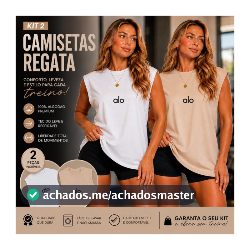 Kit 2 Regata Feminina Estampada Yoga Academia Confortável Regata 100% Algodão Envio Imediato