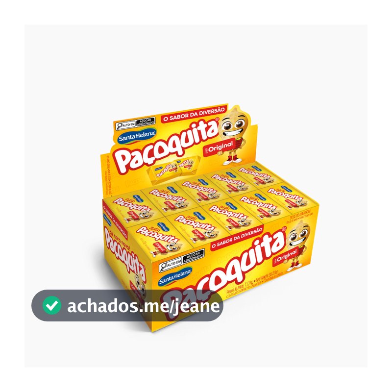 Paçoquita Quadrada Embalada Display De 1Kg Com 50 Unidades De 20g
