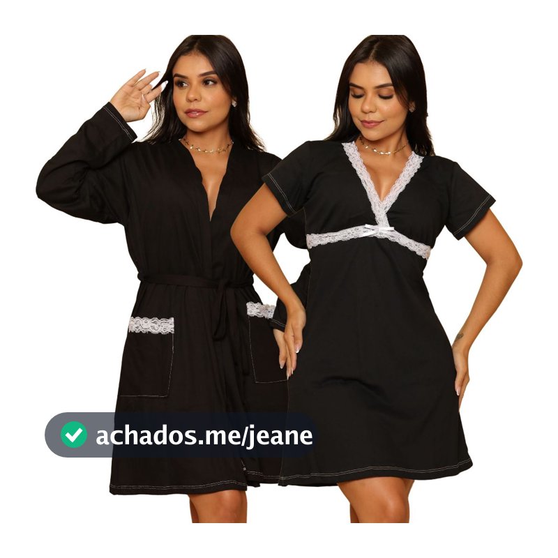 Camisola de Amamentação + Robe Roupão Manga Longa para Maternidade