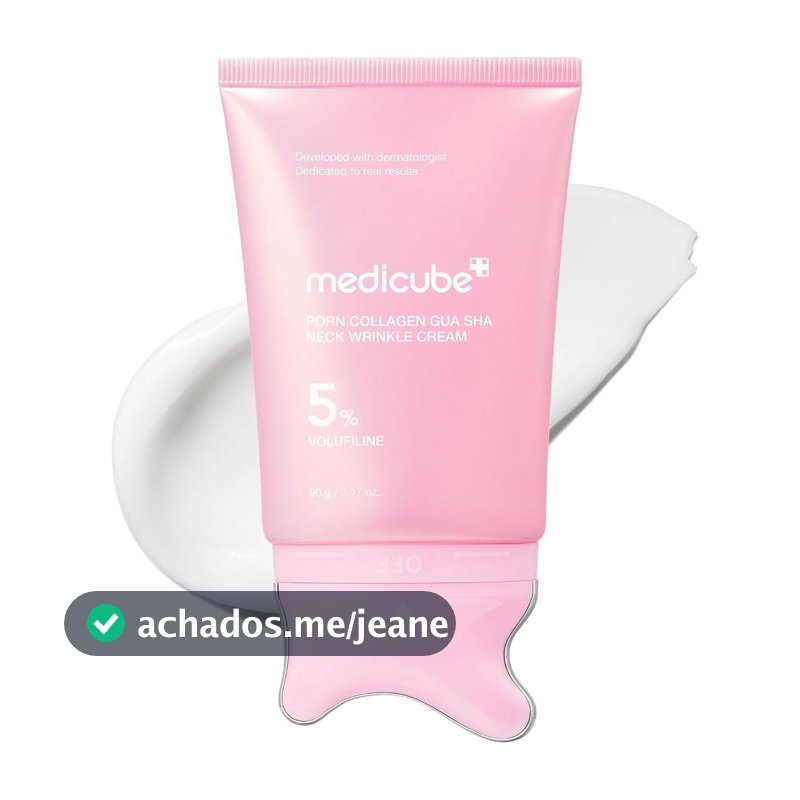 medicube PDRN Collagen Gua Sha Neck Anti-Wrinkle Cream - Creme Antirrugas para Pescoço com Efeito Firmador e Modelador |