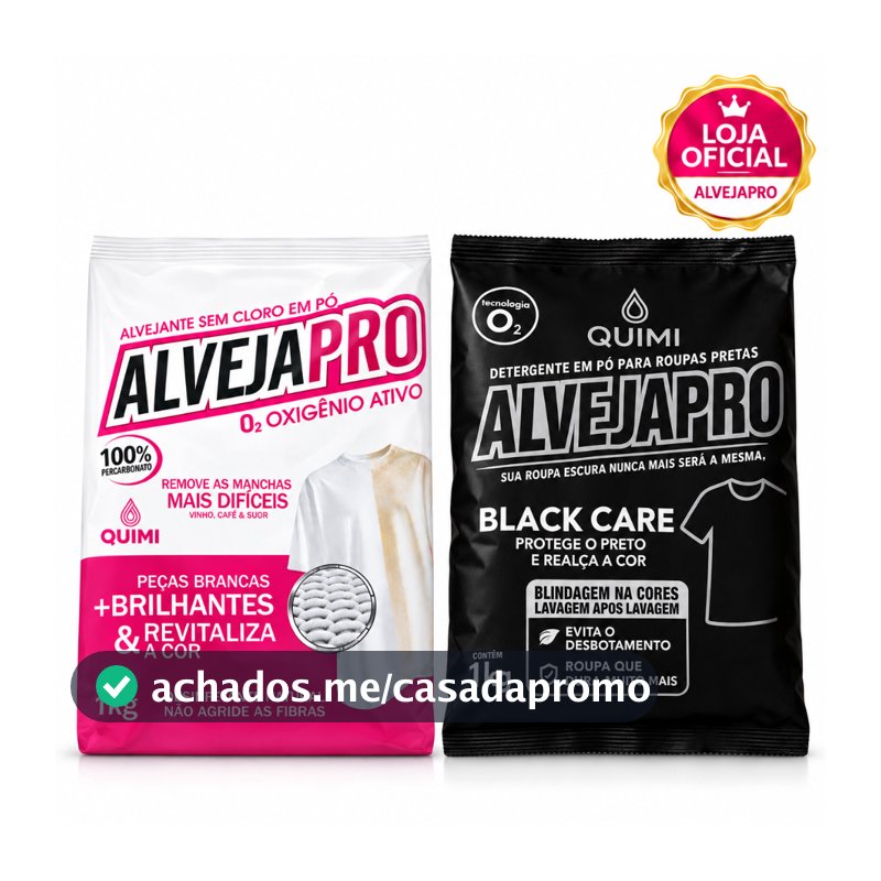 Kit Percarbonato de sódio 100% + Black Care - Tira manchas para roupas brancas, coloridas e escuras