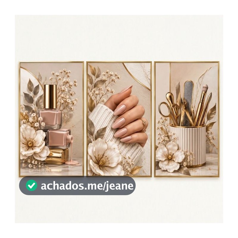 Quadros Decorativos Salão Manicure Unhas Delicado Sem Moldura