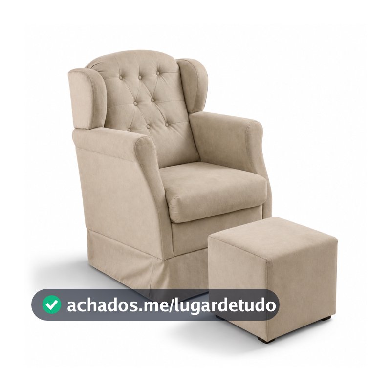 Poltrona Amamentação Balanço Confortável + Puff de Brinde