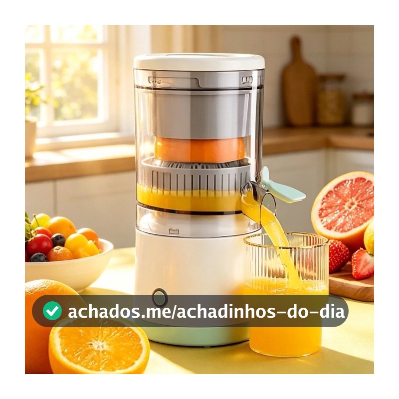 Espremedor Elétrico Laranja Limão Frutas Fazer Sucos Recarregável Usb Cozinha