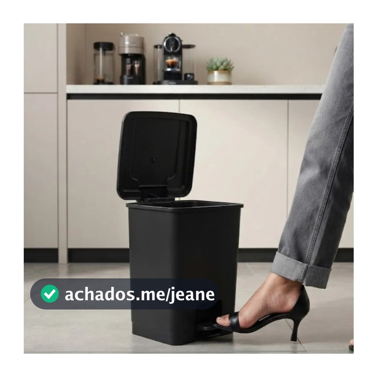 Lixeira Com Pedal 15L Plástico Tampa Prática Banheiro Cozinha 33x20cm